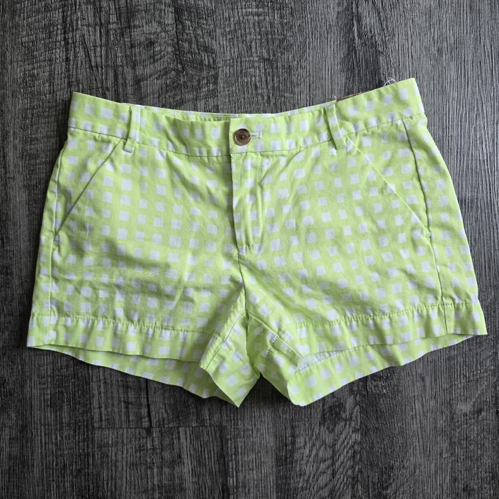 GAP High Waist Lime Checkered Women's Shorts